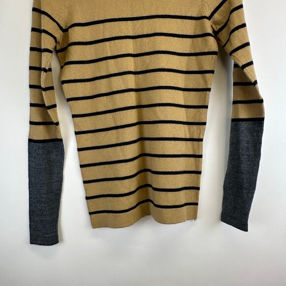The Limited Brown Striped Wool Blend Crew Neck Long Sleeve Sweater Wmns Size XS - Picture 7 of 14